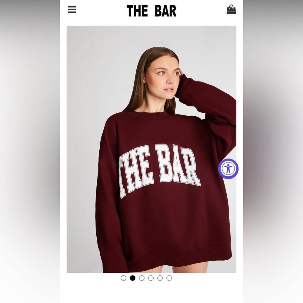 The Bar Burgundy Crew Neck Sweater